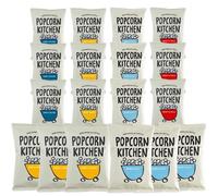 Popcorn Kitchen Gourmet Popcorn Variety Pack, 18 Bags, 4 Flavours - Sweet & Salt, Simply Sweet, Simply Salted, Sweet & Chilli. Vegan and Gluten Free