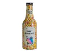 Popcorn Kitchen - Happy Birthday - Sweet & Salt Rainbow Popcorn Inside a Giant Moneybox Bottle, 51cm Tall, 550g, Vegan