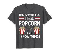 Popcorn Lover Movie Night Snack That's What I Do Popcorn T-Shirt, Men, Dark Heather Grey, Medium