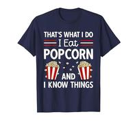 Popcorn Lover Movie Night Snack That's What I Do Popcorn T-Shirt, Men, Navy Blue, Large