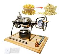 popcorn machine， 2023New Hand Popcorn Machine Home,260ml Mini Hand Cranked Popcorn Machine,304 Stainless Steel,Retro,Hand Crank, Heating Slow Boost with Gauge Suitable