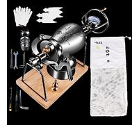 popcorn machine， 300ml Retro Popcorn Maker - Popcorn Machine with Manual Crank Handle, Stainless Steel Heating Popcorn Popper - Gift for Home Halloween Christmas Party