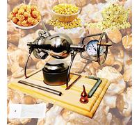 popcorn machine， Antique Chinese Manual Crank Popcorn Machine - Retro Popcorn Machine with Gauge, Stainless Steel Manual Popcorn Maker for Home Party(260ML)