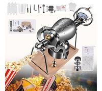 popcorn machine， Popcorn Maker Machine Mini Stainless Steel, Chinese Traditional Retro Popcorn Maker Decoration Mini Vintage Popcorn Machine,300ML(300ML)