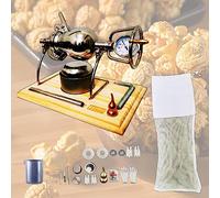 popcorn machine， Stainless Steel Fire Heating Popcorn Machine- Manual Old Chinese Traditional Popcorn Machine, With Gauge, Slow Heating, For Home Use