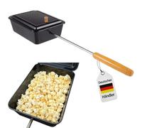 Popcorn Maker Campfire Grill with Long Grill Non-Stick Camping Outdoor Fire Pan Outdoor Long Handle Fire Bowl Extra Large 4L Cooker Fire Bowl Fire Popcorn Maker Grill