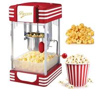Popcorn Maker Machine, Mini Retro Style Popcorn Popper with Anti-scalding Rocker, One-button Switch, Hot Air System Heating for Home Theater, Entertainment