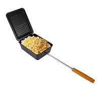 Popcorn Maker Machine Nonstick Popcorn Pot with Removable Long Handle Sturdy Iron Popcorn Popper Portable Cooking Pot Multipurpose Gourmet Popcorn Machine for Kitchen Camping Party