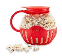 Popcorn Maker Popcorn Machine The Pop Pot Microwave Borosilicate Glass Bowl & BPA-Free | Healthy, Fat-Free, Movie-Style Popcorn | Low Calorie | Dishwasher Safe | Easy Clean | Gourmet Popper Red (2L)