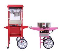 KuKoo 8oz Popcorn Machine and Candy Floss Machine with Carts, none