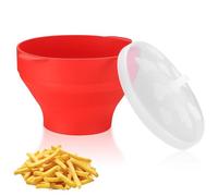 Popcorn Microwave, Foldable Popcorn Maker, Silicone Popcorn Container, Popcorn Bowl with Lid, Popcorn Pot, BPA-Free No Oil Popcorn Popper for Microwave, Home, Kitchen, Party