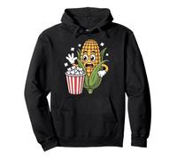 Popcorn Panic Shocked Corn Cartoon Movie Humor Pullover Hoodie