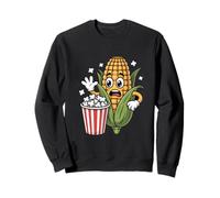Popcorn Panic Shocked Corn Cartoon Movie Humor Sweatshirt