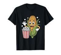 Popcorn Panic Shocked Corn Cartoon Movie Humor T-Shirt
