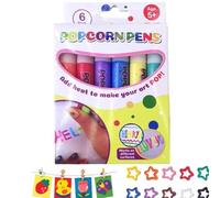 Popcorn Pens, 3D Puffy Popcorn Drawing Pens, Heat Activated Self Expanding Bubble Ink Art Markers with Raised Textured Finish, Multi Surface Compatible DIY Craft Tool for Handmade Artwork，6PCS