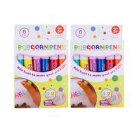 Popcorn Pens, Bubble Popcorn Drawing Pens, Diy Bubble Popcorn Drawing Pens, Vivid Puffy Effect Markers, Expanding Heat Activated Paint for Greeting Birthday Cards Kids Christmas，6 color x2