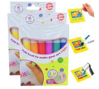 Popcorn Pens for Kids, 6 Colours, 3D Bubble Popcorn Drawing Pens，12 Pack