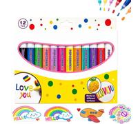 Popcorn Pens,Heat Activated 3d Puffy Pens,3d Puffy Art Pen，12 Color,12 PCS
