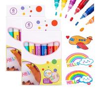 Popcorn Pens,Heat Activated 3d Puffy Pens,3d Puffy Art Pen，6 Color,12 PCS