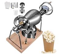 Popcorn Popper, Stainless Steel Traditional Machine with Precision Pressure Gauge, Mini Healthy Snack Maker for Home and Parties