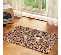 Popcorn Print Absorbent Leather Pet Tablecloth Non-Slip Dining Pad For Puppy Kitten Food Water Bowls