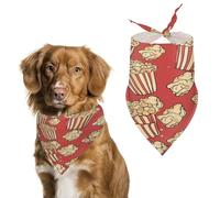 Popcorn Print Dog Bandanas Cute Soft Cotton Puppy Scarves Washable Daily Summer Durable Triangle Reversible Bibs Suitable for Small Medium Large Dogs and Cats