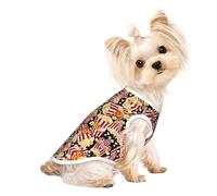 Popcorn Print Print Lightweight Dog Vest, Cat Sleeveless Shirt, Breathable Mesh Design for Summer Walking and Play
