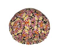 Popcorn Print Print Lightweight Shower Cap for Women and Men Reusable hat Soft hat and Bath Hair Cap
