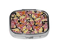 Popcorn Print Print Pill Box, 2 Large Compartmensts to Moistureproof Portable Pill Box Organiser for Travel
