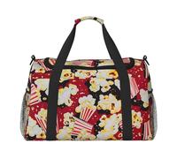 Popcorn Print Print Travel Tote Bag 50 x 33 x 26 Folding with Should Strap & Dual Handles for Weekend Trips, Gym, Business Travel & Airport Carry-On