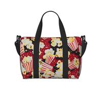 Popcorn Print Printed Carryall Tote, Travel Underseat Hand Luggage Bag, Organizer Carry on Hand Bag for Gym Weekend Women and Men