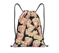 Popcorn Print Title: Lightweight Drawstring Duffel Bag â€“ Water-Resistant Foldable Gym Sack with Adjustable Shoulder Strap, Ideal for Sports, Yoga, Travel and School