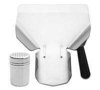 Popcorn Scoop and Salt Dredger Bundle - Stainless Steel Set, Non-Slip Handle, Twist Off Lid, No More Waste