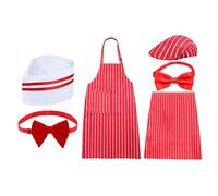 Popcorn Seller Costume - Retro Carnival Uniform, Vintage Cinema Striped Outfit, 1950s Red White Adjustable Bib Set, Classic Stage Accessory | for Birthday Role Play Celebration 192
