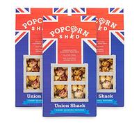 Popcorn Shed 3 x Cherry Bakewell Gourmet Popcorn Sheds, Caramel Almond Flavoured Popcorn with Real Cherry Pieces 3 x 80g, Popcorn Gift Blue