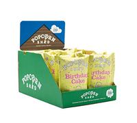 Popcorn Shed Birthday Cake Gourmet Popcorn Snack Pack, 384g, Pack of 16, Birthday Cake Caramel Popcorn with White Chocolate & Sprinkles, Natural Vegetarian Lunch Box & Movie Night Snacks Yellow