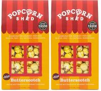 Popcorn Shed Butterscotch Gourmet Popcorn (1 x 80g) - Vegan Salted Butterscotch Gourmet Popcorn, Easy & Low Calorie Snack, Perfect for Parties, Movie Nights & Gifting (Pack of 2)