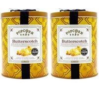 Popcorn Shed Butterscotch Gourmet Popcorn Mini Gift Tin - Gourmet Popcorn Gift Set, Sweet Toffee Popcorn Flavour, Low Calorie Vegan Snack, Perfect for Gifting (Pack of 2)