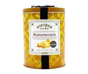 Popcorn Shed Butterscotch Gourmet Popcorn Mini Gift Tin - Gourmet Popcorn Gift Set, Sweet Toffee Popcorn Flavour, Low Calorie Vegan Snack, Perfect for Gifting