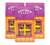 Popcorn Shed 3 x Chocolate Orange Gourmet Popcorn, Gift Box, Christmas Popcorn, Gluten Free, Natural, Vegan Movie Night Snack, 3 x 80 g