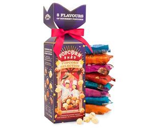 Popcorn Shed Christmas Cracker Gift | Salted Caramel, Strawberries & Cream, White Chocolate, Cookies & Cream, Butterscotch, Chocolate Caramel, Pecan Pie & Chocolate Orange | Popcorn Snacks for Foodies