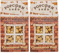 Popcorn Shed Cinnamon Roll Gourmet Popcorn (1 x 80g) - Spiced Cinnamon Caramel Gourmet Popcorn, Easy & Low Calorie Snack, Perfect for Parties, Movie Nights & Gifting (Pack of 2)