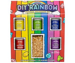 Popcorn Shed DIY Rainbow Popcorn Kit with 5 Colourful Fruity Flavours & 500g Kernels - Sweet Popcorn Making Set for Kids’ Activities, Family Movie Nights, Birthday Parties, Sleepovers & Gifts