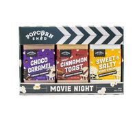 Popcorn Shed Movie Night Popcorn Seasonings (3 Flavours) - Sweet and Savoury Popcorn Flavouring Variety Pack, Easy & Low Calorie Snack, Perfect for Movie Nights, Parties & Gifting