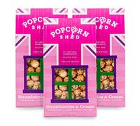 Popcorn Shed Strawberries & Cream Gourmet Popcorn (3 x 80g) - Caramel Popcorn with Strawberries and Double Cream, Easy & Low Calorie Snack, Perfect for Parties, Movie Nights & Gifting