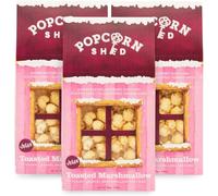 Popcorn Shed 3 x Toasted Marshmallow Gourmet Popcorn, Gift Box, Vegan Marshmallow Popcorn, Gluten Free, Natural, Movie Night Snack, 3 x 80 g, Pink