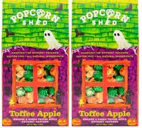 Popcorn Shed Toffee Apple Gourmet Popcorn (1 x 80g) - Orange & Green Toffee Apple Gourmet Popcorn, Easy & Low Calorie Snack, Perfect for Parties, Movie Nights & Gifting (Pack of 2)