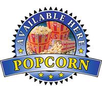Popcorn Sold Here Sticker - Sandwich Catering Sign Cafe Ice Cream Vinyl Decal (Small 150 x 195mm, Blue)