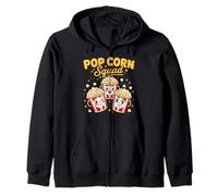 Popcorn Squad Family Group Watching Movies Snack Popcorn Zip Hoodie