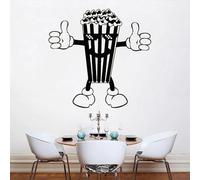 Popcorn Wall Decal Thumb Up Cartoon Door Window Vinyl Stickers TV Film Movie House Cinema Interior Decor Snack Cart Mural 28x29cm